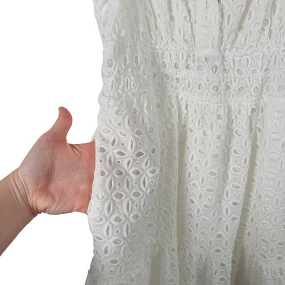 Anthropologie Somerset MinI Dress White Eyelet Pockets Preppy Womens XXSP - Picture 3 of 7